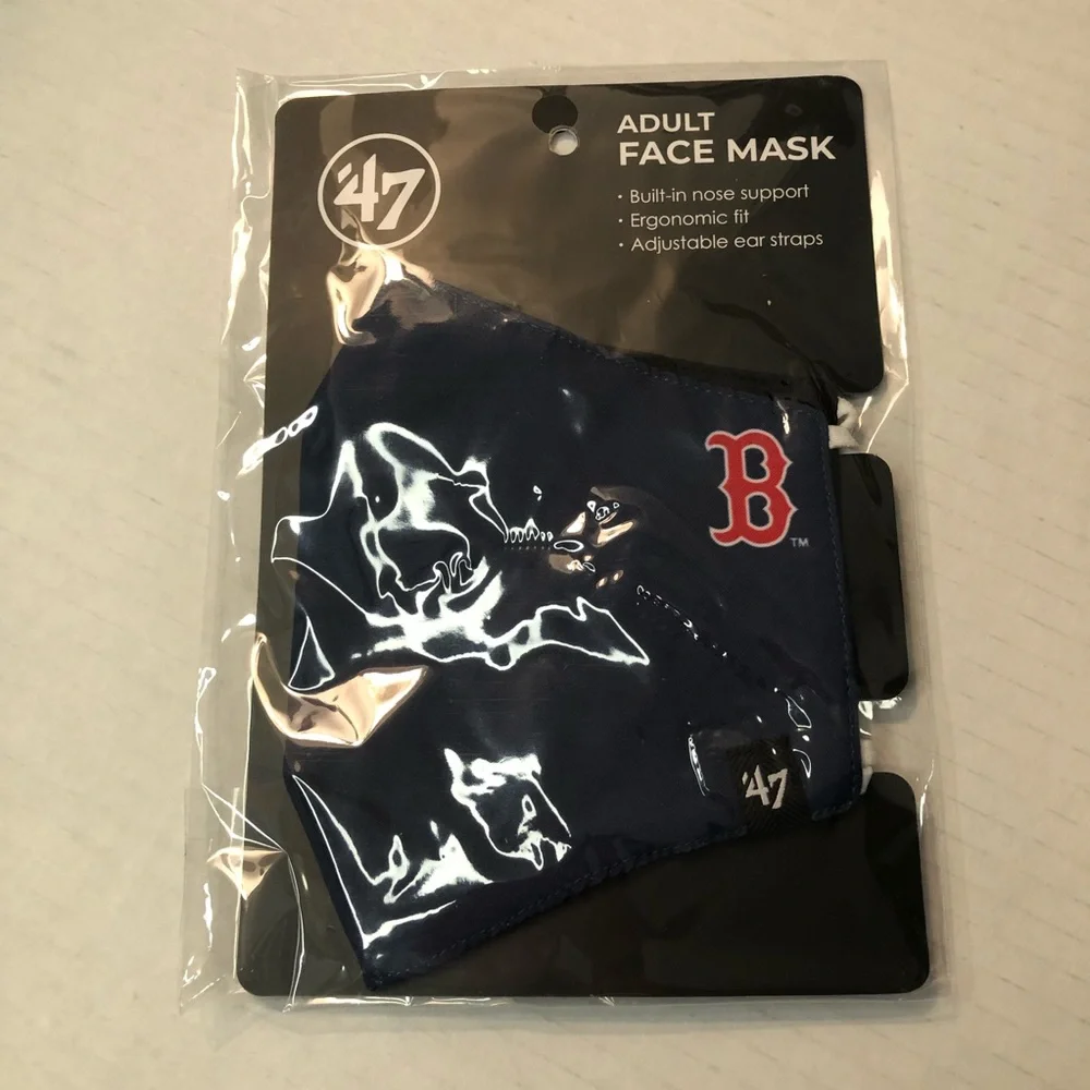 Boston Red Sox Face Mask 47 Navy Blue Face Mask OSFM One Size Fits Most NEW